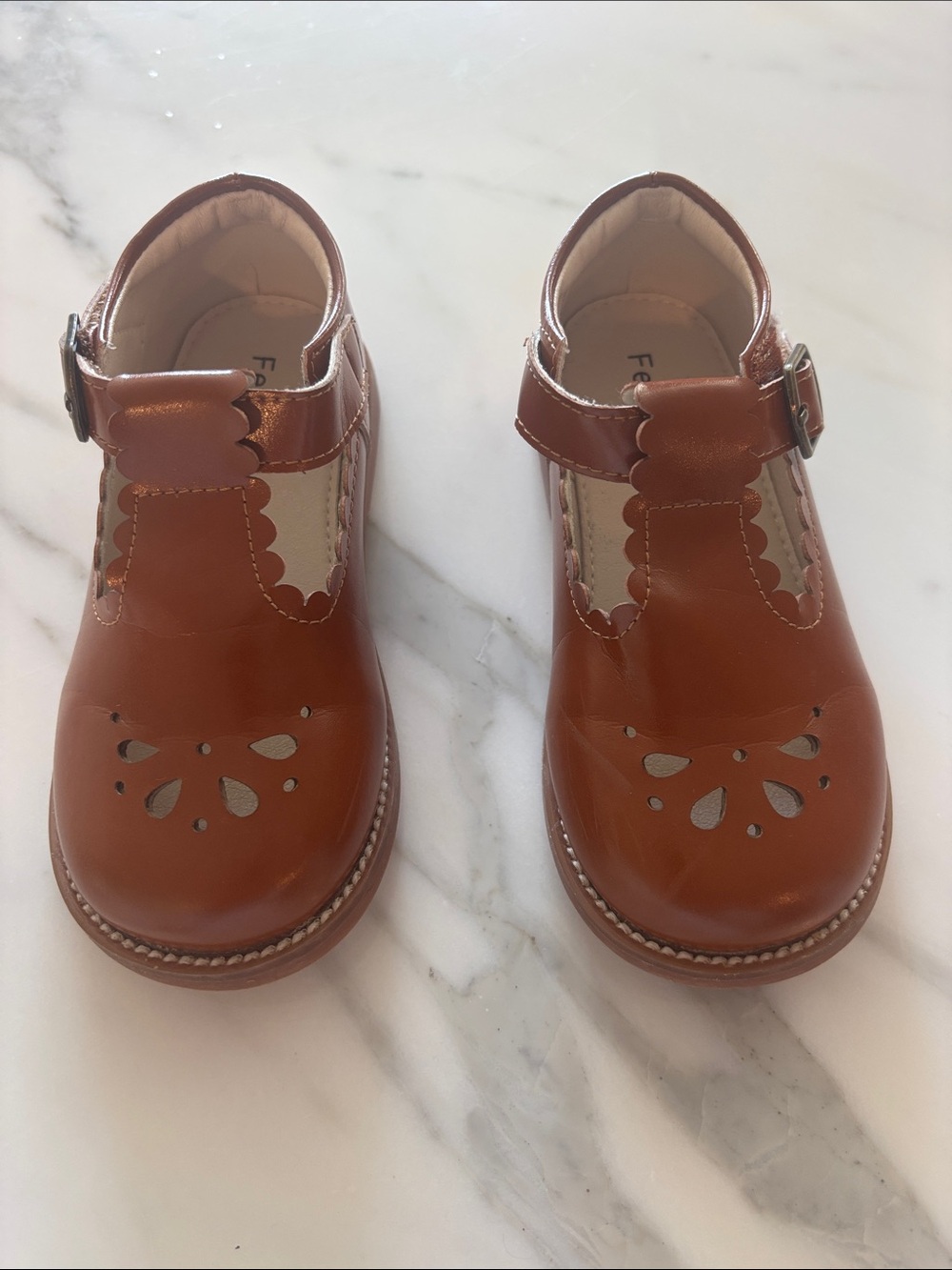Classic Brown T-Strap Kids Leather Shoes